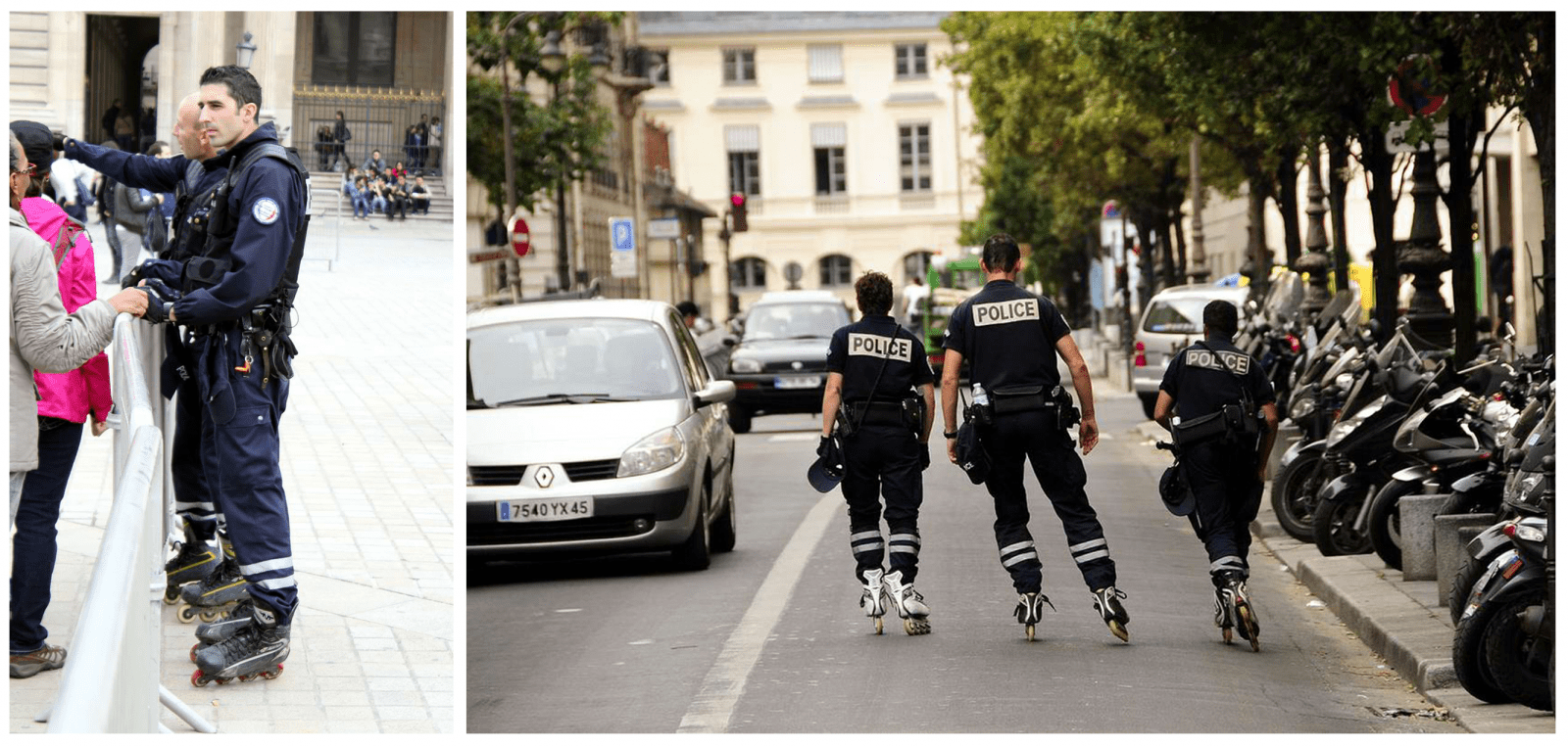 Полиция на роликах в Париже