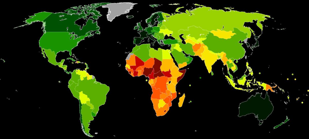 Карта продолжительности жизни в странах мира